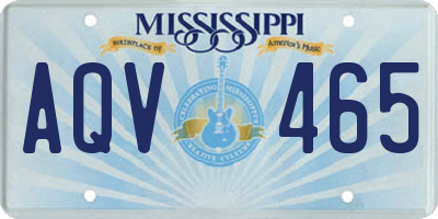 MS license plate AQV465