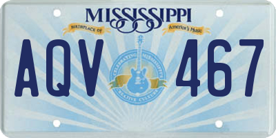 MS license plate AQV467