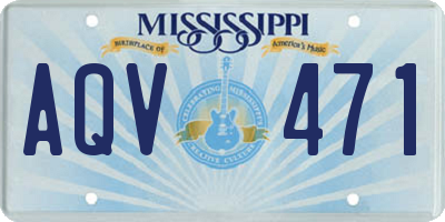 MS license plate AQV471