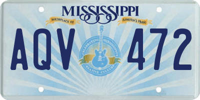 MS license plate AQV472