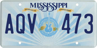 MS license plate AQV473