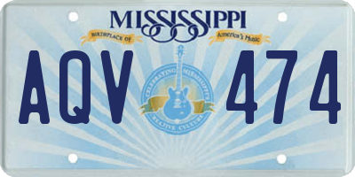 MS license plate AQV474