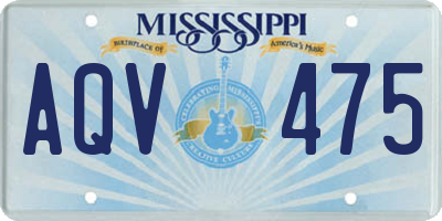 MS license plate AQV475