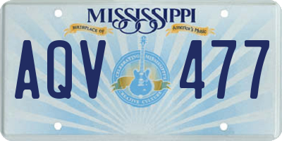 MS license plate AQV477