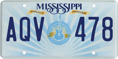 MS license plate AQV478
