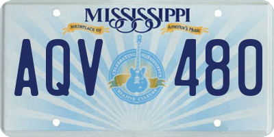MS license plate AQV480