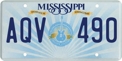 MS license plate AQV490