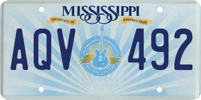 MS license plate AQV492