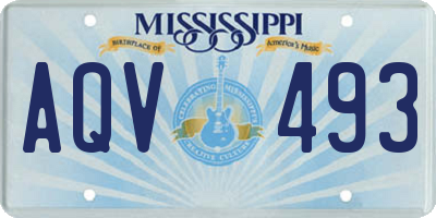 MS license plate AQV493
