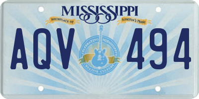 MS license plate AQV494