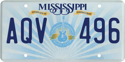 MS license plate AQV496