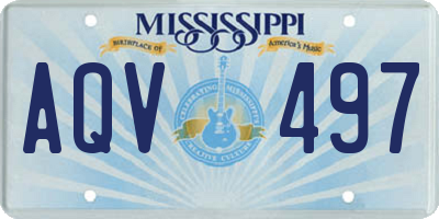 MS license plate AQV497