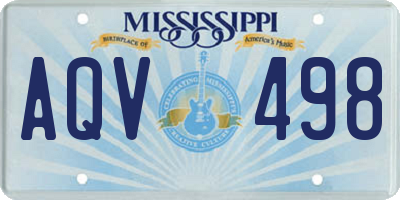 MS license plate AQV498