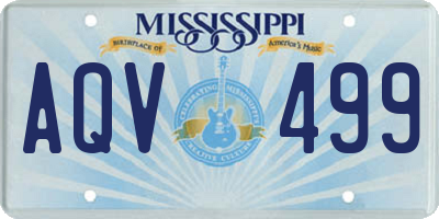 MS license plate AQV499