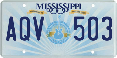 MS license plate AQV503