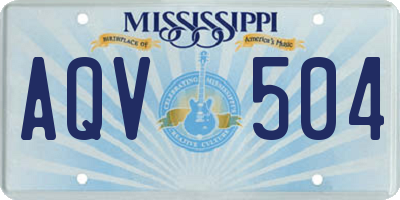MS license plate AQV504