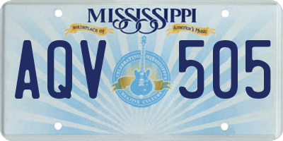 MS license plate AQV505