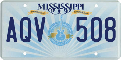 MS license plate AQV508