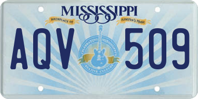 MS license plate AQV509
