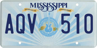 MS license plate AQV510