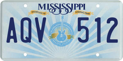 MS license plate AQV512