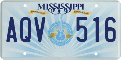 MS license plate AQV516