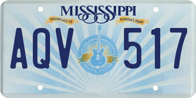 MS license plate AQV517
