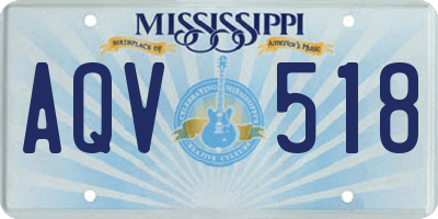 MS license plate AQV518
