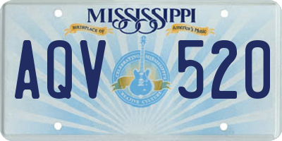 MS license plate AQV520