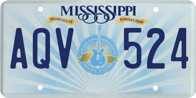 MS license plate AQV524