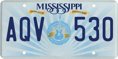 MS license plate AQV530