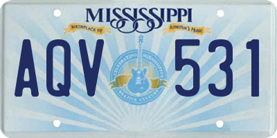 MS license plate AQV531