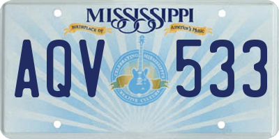 MS license plate AQV533