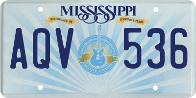 MS license plate AQV536
