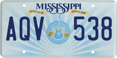 MS license plate AQV538