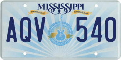 MS license plate AQV540