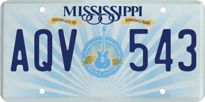 MS license plate AQV543