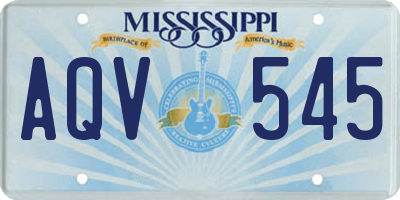 MS license plate AQV545