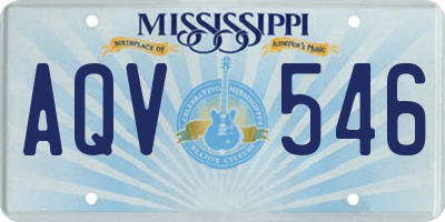 MS license plate AQV546