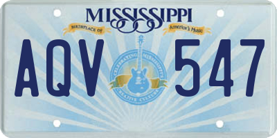 MS license plate AQV547