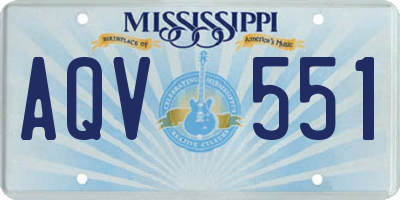 MS license plate AQV551