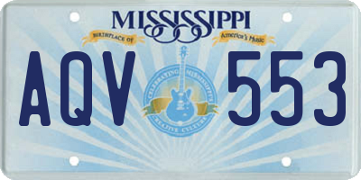 MS license plate AQV553