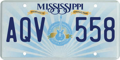 MS license plate AQV558