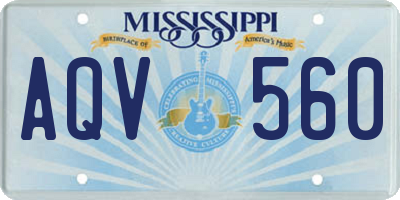 MS license plate AQV560