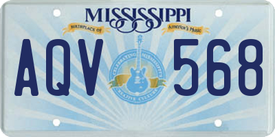MS license plate AQV568