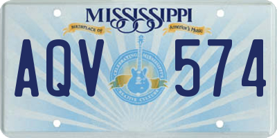 MS license plate AQV574