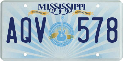 MS license plate AQV578