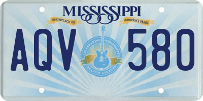 MS license plate AQV580
