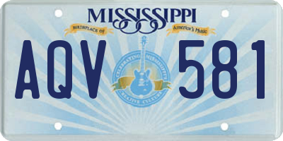 MS license plate AQV581