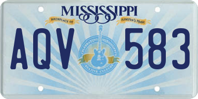 MS license plate AQV583